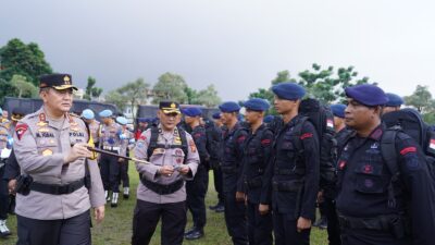 Personel Brimob Polda Riau Siap Siaga Amankan Pelaksanaan Pemilu