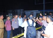 Kapolres Labuhanbatu Tinjau Langsung Kejadian Kebakaran Kantor KPU Labuhanbatu Utara