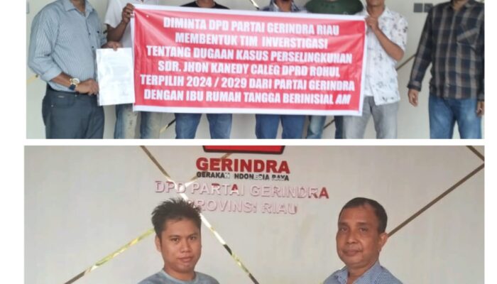 Team Simpatisan Partai Gerindra Laporkan Dugaan Perselingkuhan Jhon Kanedy ke DPD Partai Gerindra Prov Riau