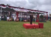 Kapolsek Bangun Jadi Irup Upacara Penurunan Bendera Merah Putih Peringatan HUT RI ke-79 di Kecamatan Siantar