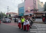 Antisipasi Kemacetan, Satlantas Labuhanbtu Gelar Pos Padat Pagi