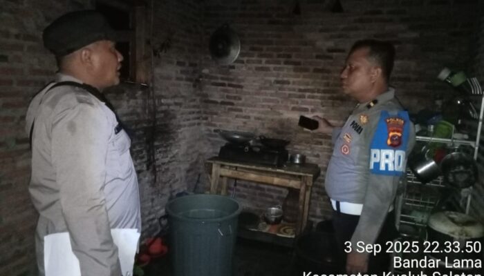 Paska Kebakaran 1 Unit Rumah, Polsek Kualuh Hulu Cek TKP, Satu Tewas