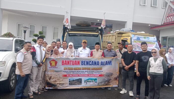 DPC Partai Gerindra Labuhanbatu Salurkan Bantuan Kemanusiaan ke Korban Bencana di Tapanuli Selatan