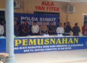 Polres Labuhanbatu Musnahkan puluhan Kg BB Sabu Dan Pil Ekstasi 