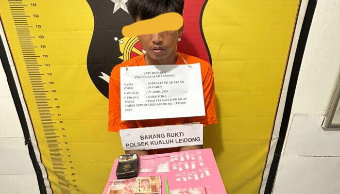 Respon Cepat Aduan masyarakat, petugas Polsek Kualuh Leidong, Sikat Yetno Beserta BB 10 Gram Sabu