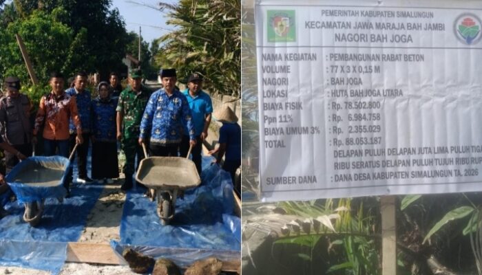 Uji Trail Jalan Beton Dana Desa 2026 di Bah Joga: TNI-Polri dan Pemerintah Kompak Kawal Kualitas Pembangunan