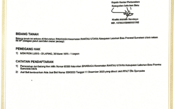 Sertifikat Hak Milik Terbit, Bukti Kepastian Hukum Tanah Masyarakat di Labuhanbatu