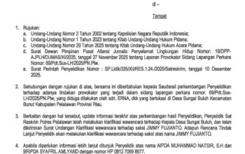 Polres Terbitkan SP2HP Jimmy Fujianto Mangkir Pada Panggilan Pertama