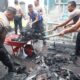 Pasca Kebakaran di Padang Bulan, Personil Polres Labuhanbatu Bersihkan Lokasi