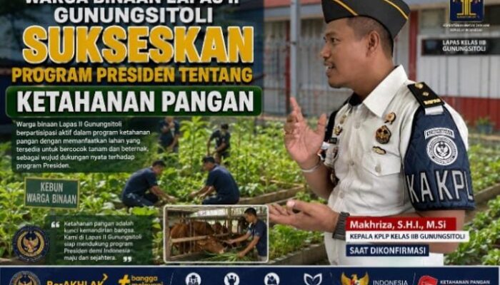 Warga Binaan Lapas II Gunungsitoli Sukseskan Program Presiden Tentang Ketahanan Pangan