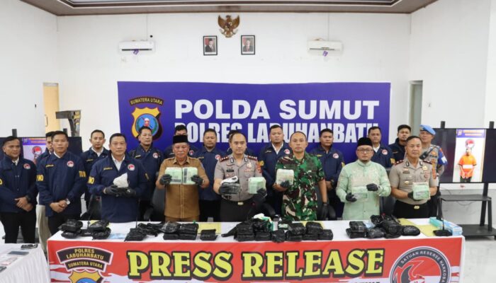 Polres Labuhanbatu Gagalkan Peredaran Narkoba, 30 Kg Sabu dan 20 Ribu Pil Ekstasi Diamankan