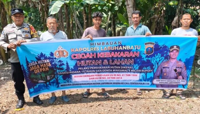 Polsek Marbau Sosialisasikan Pencegahan Karhutla kepada Masyarakat