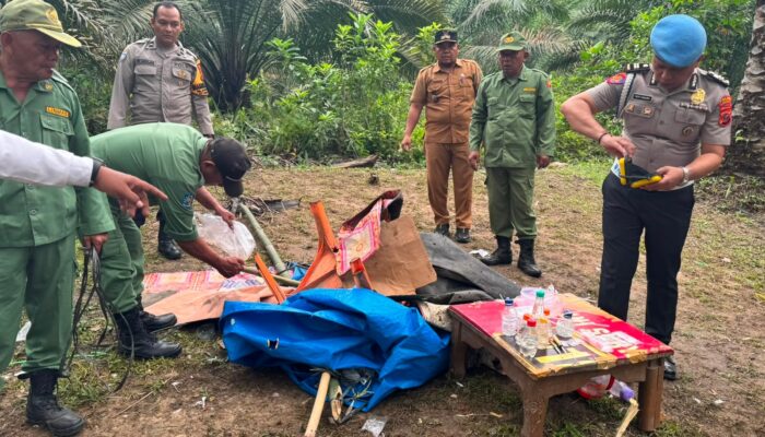 Polsek Kualuh Hulu Gerebek Sarang Narkoba, 7 Bong dan 11 Sepeda Motor Diamankan