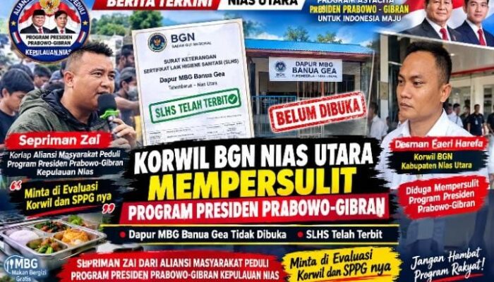 Korwil BGN Nias Utara Diduga Mempersulit, SLHS Telah Keluar Dapur MBG Banua Gea Tidak Dibuka