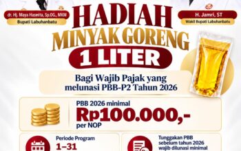 Semarak HUT ke-81 Pemkab Labuhanbatu, Bapenda Beri Hadiah 1 Liter Minyak Goreng Bagi Pelunas PBB-P2 2026*