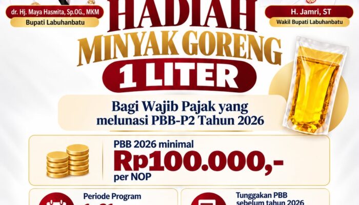 Semarak HUT ke-81 Pemkab Labuhanbatu, Bapenda Beri Hadiah 1 Liter Minyak Goreng Bagi Pelunas PBB-P2 2026*